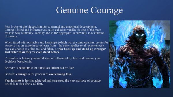 Genuine courage, fearlessness and the meaning of everything
